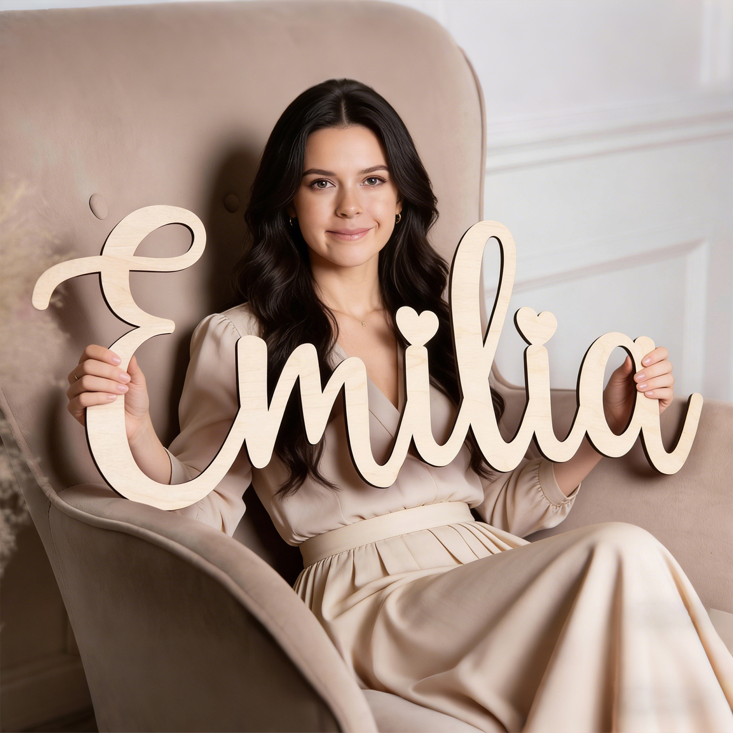 Sustainable Living Products - 1pc personalized custom wooden name tag,