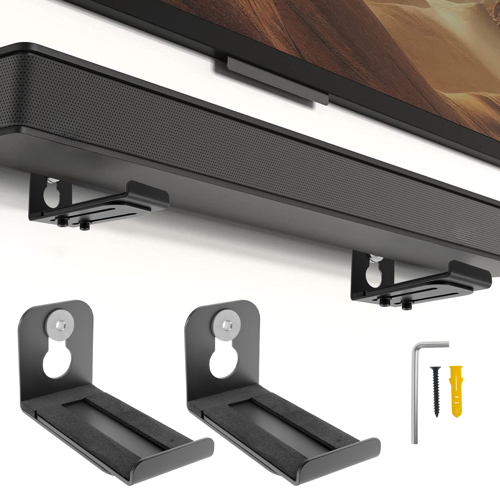 Sustainable Living Products - 2Pcs Soundbar Speaker Stands Wall Mount