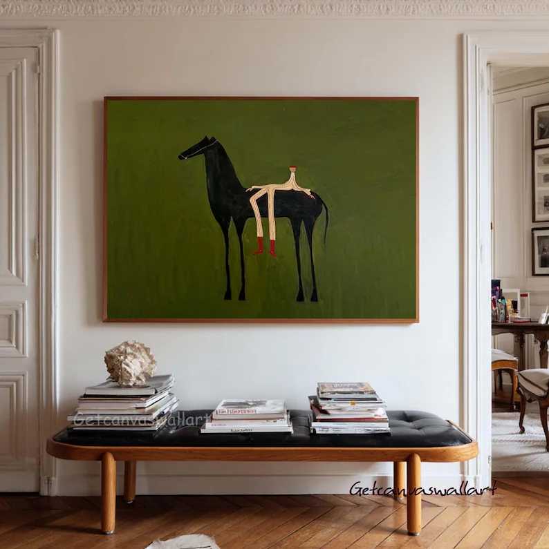 Sustainable Living Products - Modern Abstract Western Horse & Figure